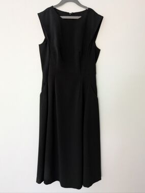 White House Black Market Black Midi Sleeveless A-Line Dress ~ Sz 00